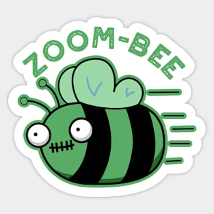 Zoom-bee Cute Halloween Zombie Bee Pun Sticker